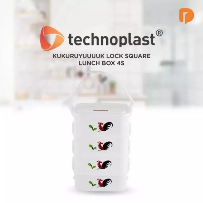 Technoplast Kukuruyuk Rantang Makanan / Rantang Makan 4 Susun