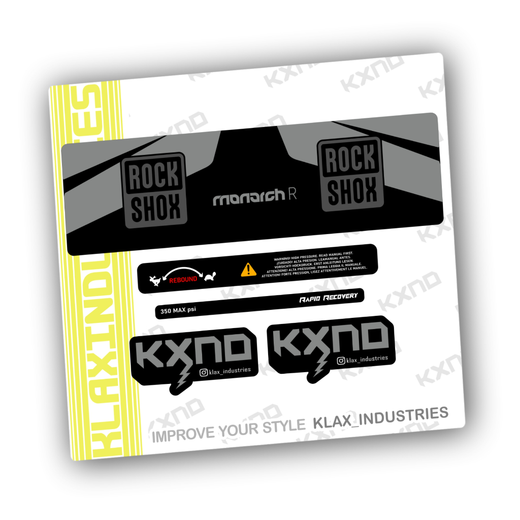 Decal rearshock RockShox Monarch R KLAX INDUSTRIES stiker sepeda