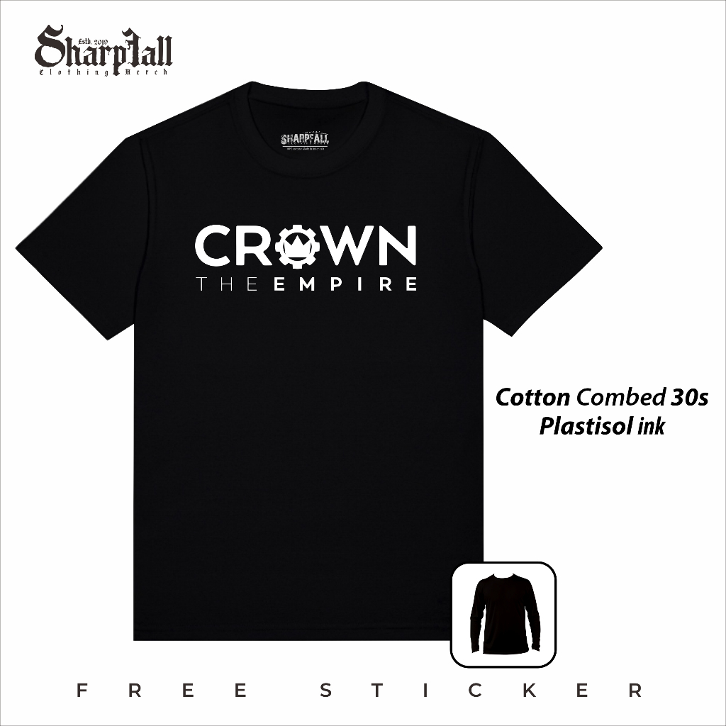 KAOS BAND DISTRO CROWN THE EMPIRE/ KAOS MUSIK CTE/ROCK/METAL T SHIRT BAJU DISTRO MUSIK PRIA WANITA K