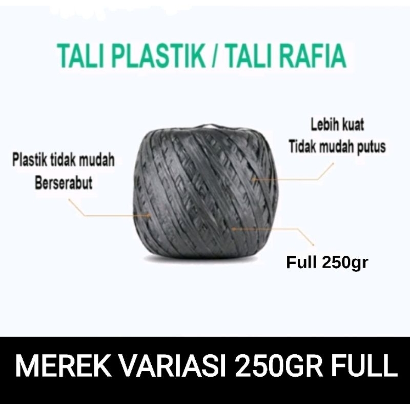 

Tali Rafia Hitam Full 250gr - Tali Plastik Kuat Tidak Mudah Putus