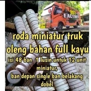 GROSIR RODA MINIATUR TRUK OLENG DAN BUS BAHAN KAYU KUAT AWET DAN KERAS