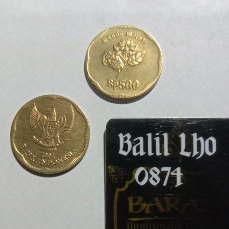 500 rupiah melati besar (tahun khusus 1991)#langka