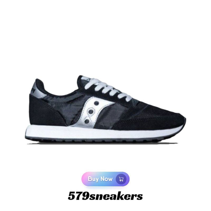 Saucony Jazz Vintage Shoes Men's Black Silver Original 100% - Sepatu Saucony Original