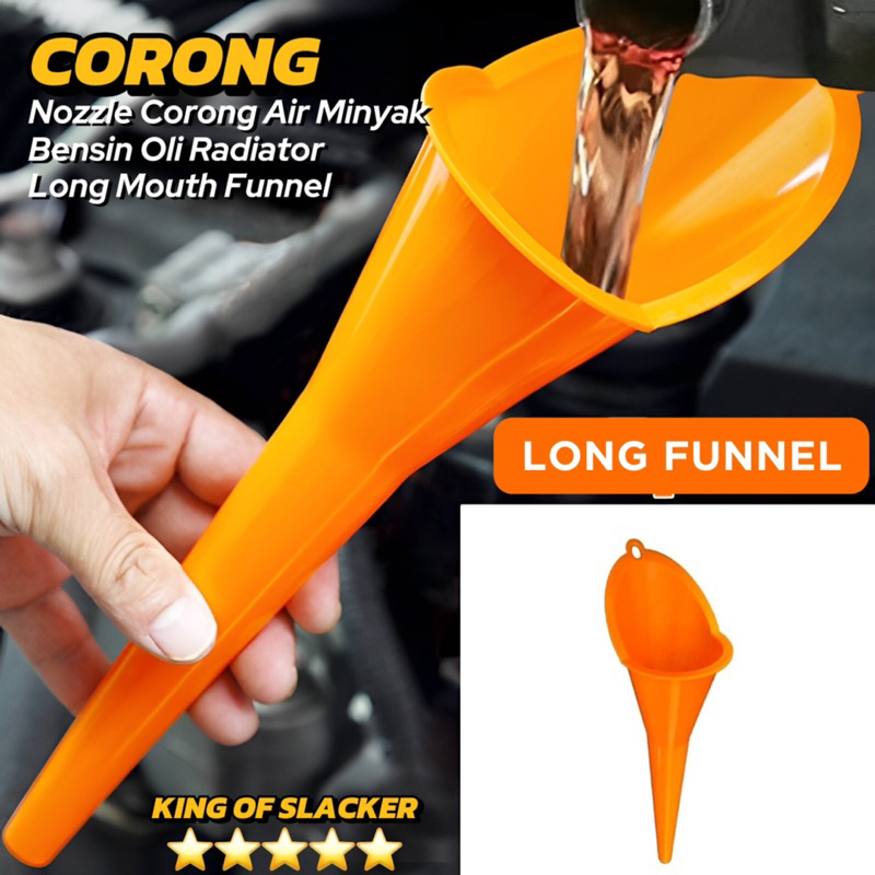 Nozzle Corong Air Minyak Oli Bensin Mulut Panjang 28cm Corong Transfer Oli Air Radiator Mobil Motor 