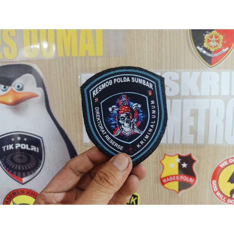 Emblem Patch Logo RESMOB POLDA SUMBAR•Velcro Print•Tempelan Rompi/Jaket