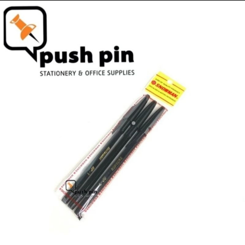 

Snowman Pen / Pena / Pulpen BP-7 Hitam Set 3'S