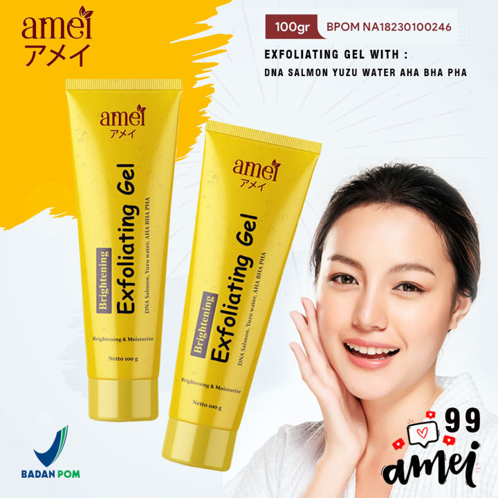 AMEI EXFOLIATING / FEELING GEL / GEL WAJAH EXFOLIATING GEL DNA SOLMON / MENCERAHKAN / EKSFOLIASI WAJ