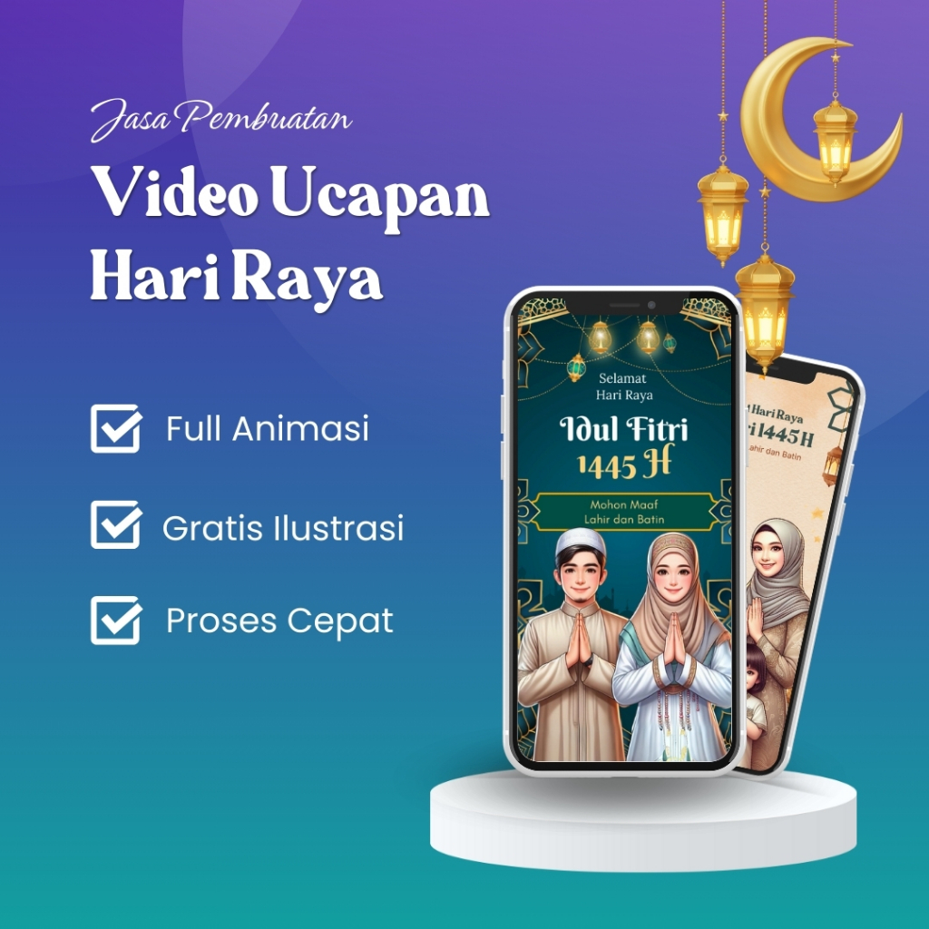 Video Animasi Ucapan Selamat Hari Raya Idul Fitri 1445 H (FREE ILUSTRASI KARIKATUR)