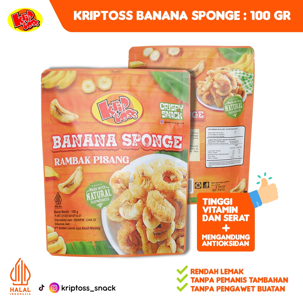 

Kriptoss Banana Sponge (rambak pisang) 100gr Original