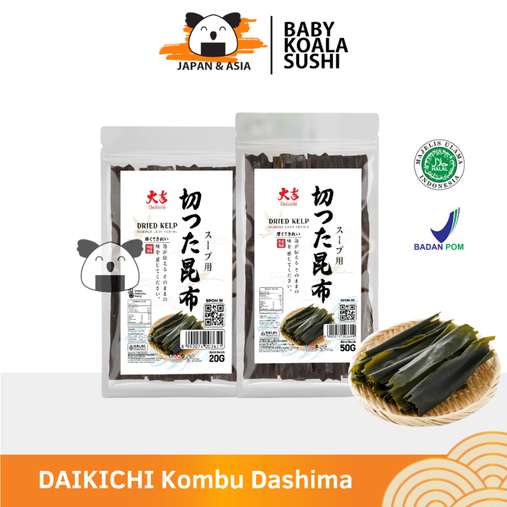 

DAIKICHI Kombu Dashi Konbu Dashima 50 g │ Kaldu Rumput Laut Import Kelp Kuah Miso Ramen Udon