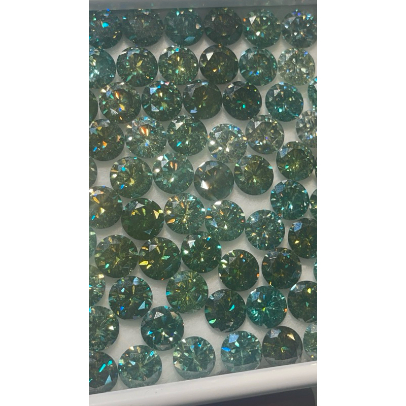 Berliant green moissanite 9 mm moissanite hijau harga satuan