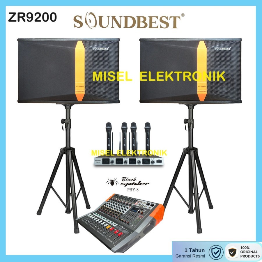 Paket Speaker Pasif 12 Inch Soundbest Power Mixer Blackspider PHY8