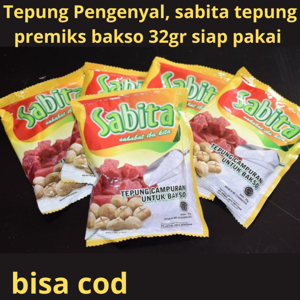 

Tepung Pengenyal, sabita dan sobaso tepung premiks bakso 32gr siap pakai