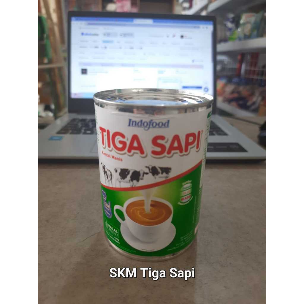 

Susu Krimer Kental Manis Cap TIGA SAPI 490gr kaleng SKM