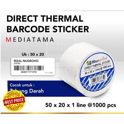 

Kertas Stiker Label Barcode Blueprint 50 x 20 1 Line Sticker
