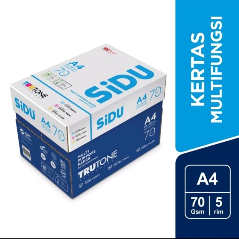 

Kertas HVS SIDU A4 70 Gsm / 75 Gsm / 80 Gsm Dus