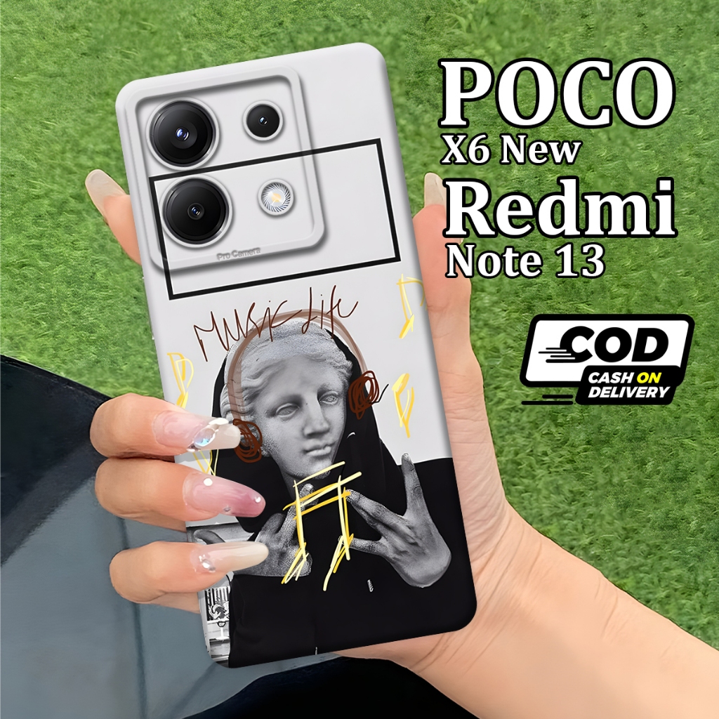 Softcase Xiaomi Redmi Note 13 5G & POCO X6 New {PAR97} - Fashion Case Art Patung Kreatif - Softcase 