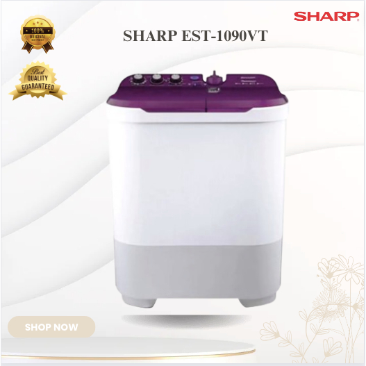 SHARP MESIN CUCI 2 TABUNG EST-1090VT 10KG/EST-1090VT/EST 1090VT/SHARP MESIN CUCI/MESIN CUCI SHARP