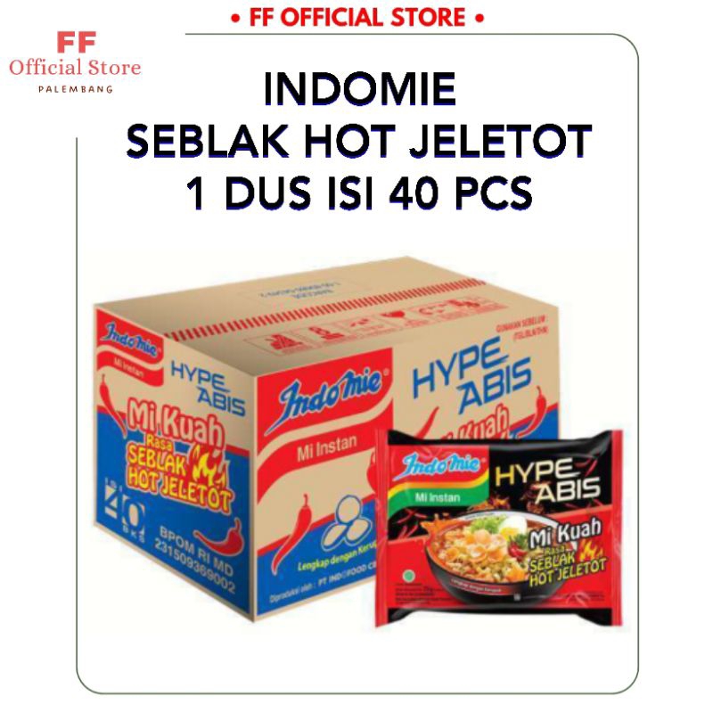 

(JAMINAN EXP AMAN) INDOMIE Seblak Hot Jeletot 1 Dus isi 40 Pcs