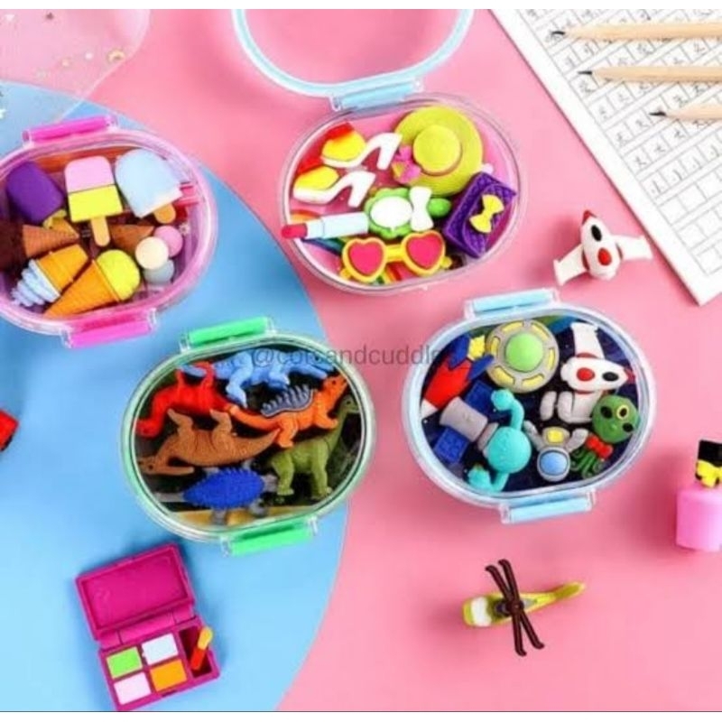 

MULTICOLOR FANCY ERASER FOR KIDS PENGHAPUS 1SET PREMIUM QUALITY