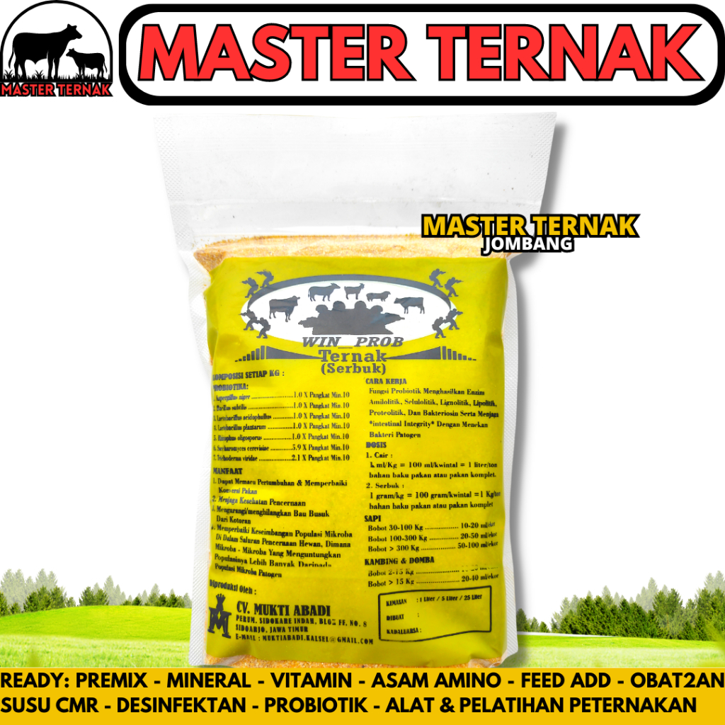 PROBIOTIK WIN PROB KERING SERBUK 1 KG - Probiotik Ternak Fermentasi Silase Pakan Sapi Domba Kambing
