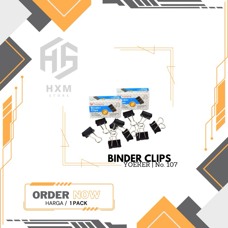 

Binder Clips / Penjepit Kertas YOEKER No. 107 [1 Box]