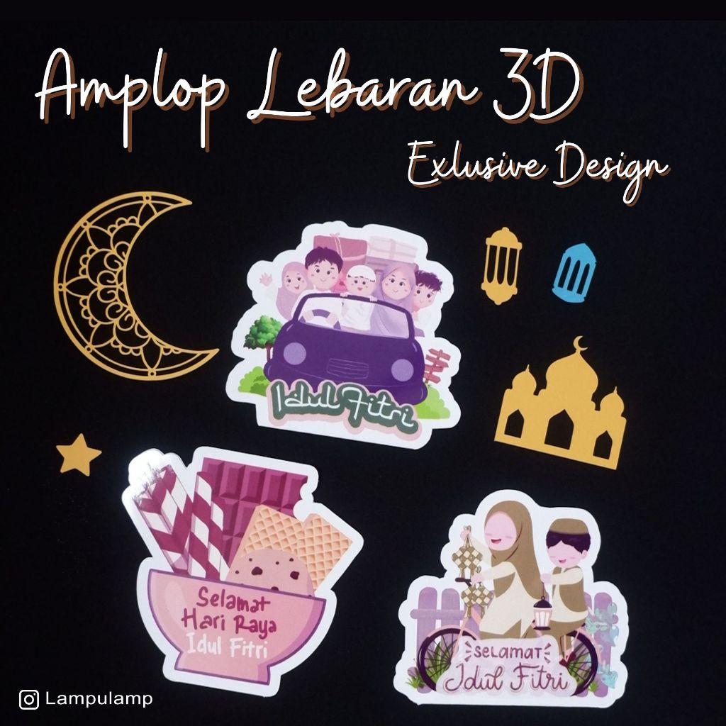 

Amplop Lebaran Unik Cutting 3D Tebal Exlusive Desain Karakter Lucu - 6pcs