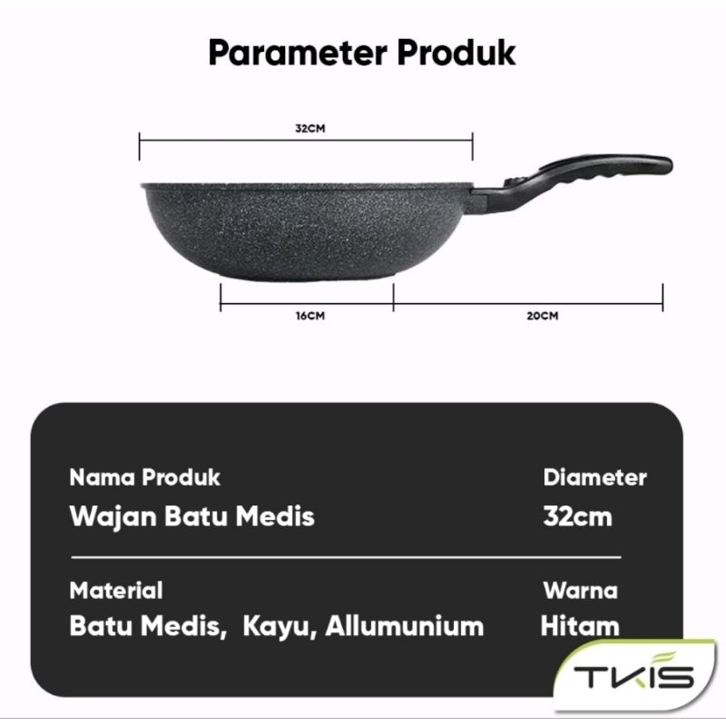 Wajan TKIS 32CM Batu Medis