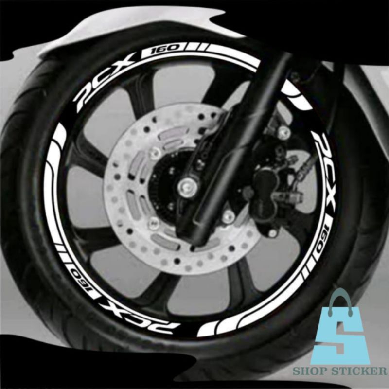 sticker pelek pcx 160, sticker belg pcx 160 (2 ban/depan belakang)