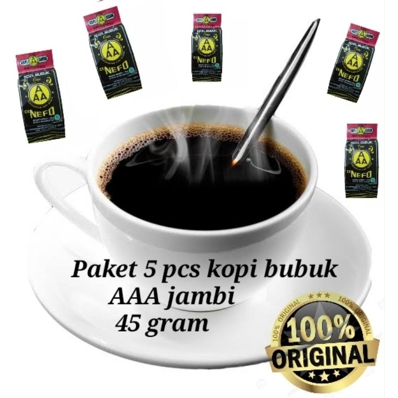 

paket hemat 5 pcs kopi bubuk AAA jambi asli 45 gram