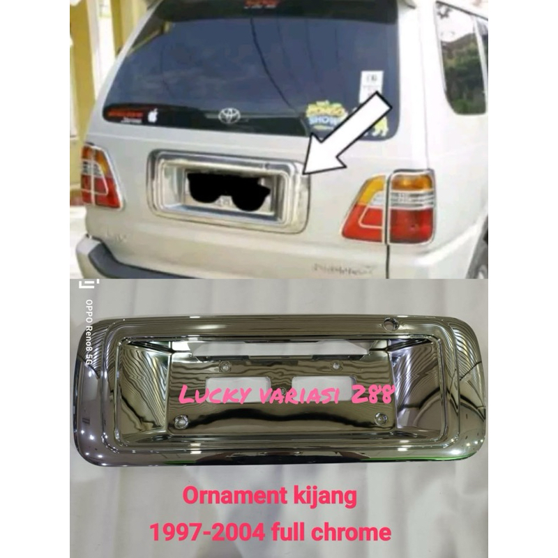 Ornament Plat Nomor List Bagasi Belakang Mobil Kijang New 1997-2004 LX LSX LGX Ornament Kijang