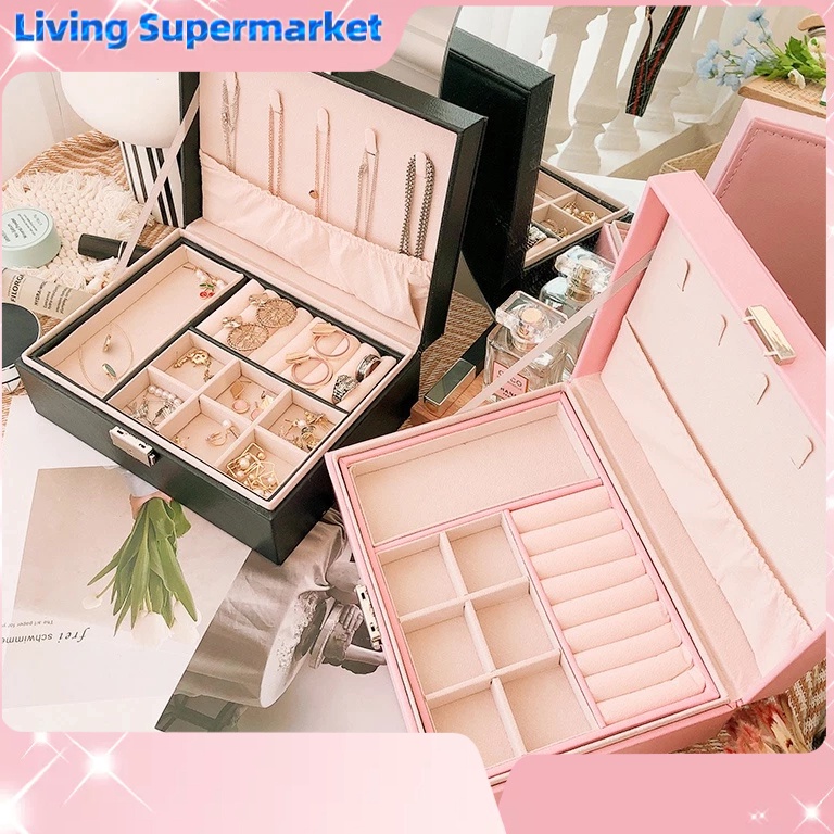 Supreme  Display 2 Layer Kotak perhiasan Kotak penyimpanan perhiasan kotak perhiasan Kotak penyimpan