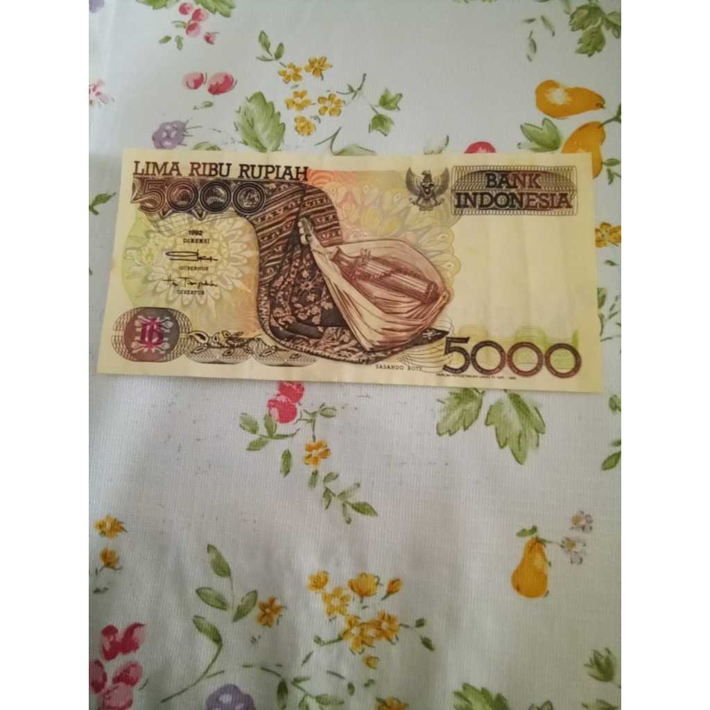 Uang Kertas 5000 Rupiah Sasando tahun 1992
