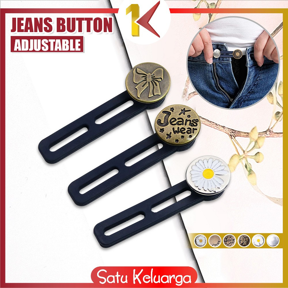 SK-C1058 Kancing Pembesar Celana Double Extender Metal Jeans Button Adjustable / Kancing Jeans Daisy