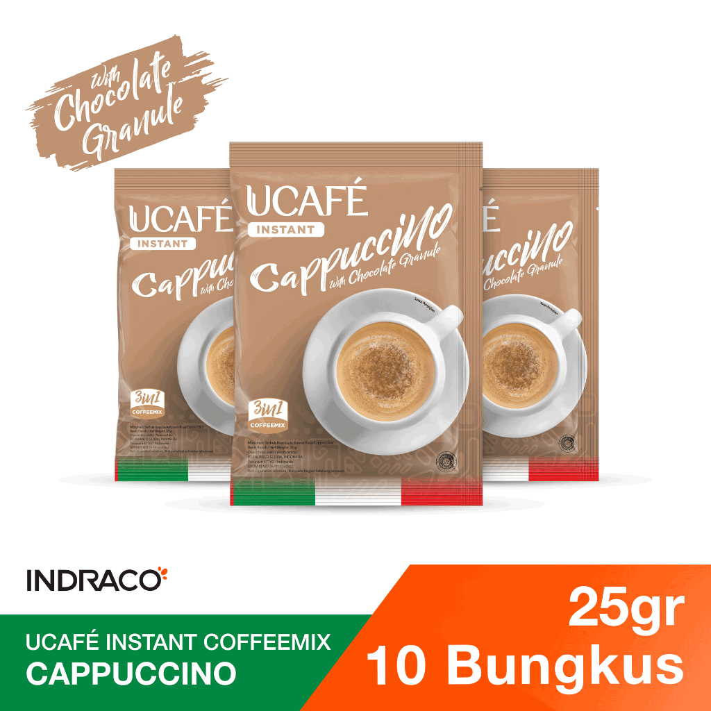 

UCAFE Instant Coffee Cappuccino R10 (10 sachets x 25g) | Kopi Instan