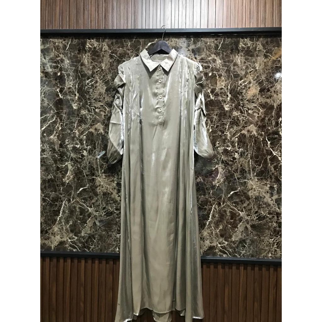 Gamis Shimer Kancing Depan / Dress Lebaran Shimer / Gamis berkerah