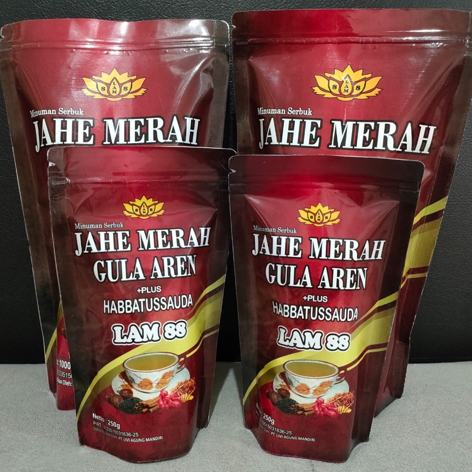 

MINUMAN JAHE MERAH GULA AREN PLUS HABBATUSSAUDA 1 KG