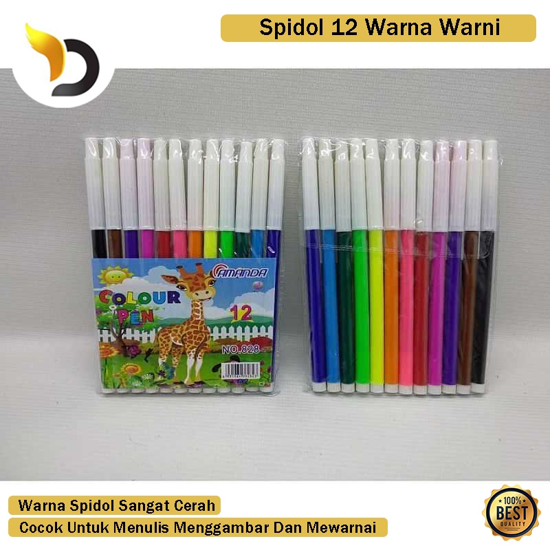 

Spidol Warna Warni Set 12 Colouring Warna Cerah Kecil Premium Murah Spidol Mewarnai Menggambar