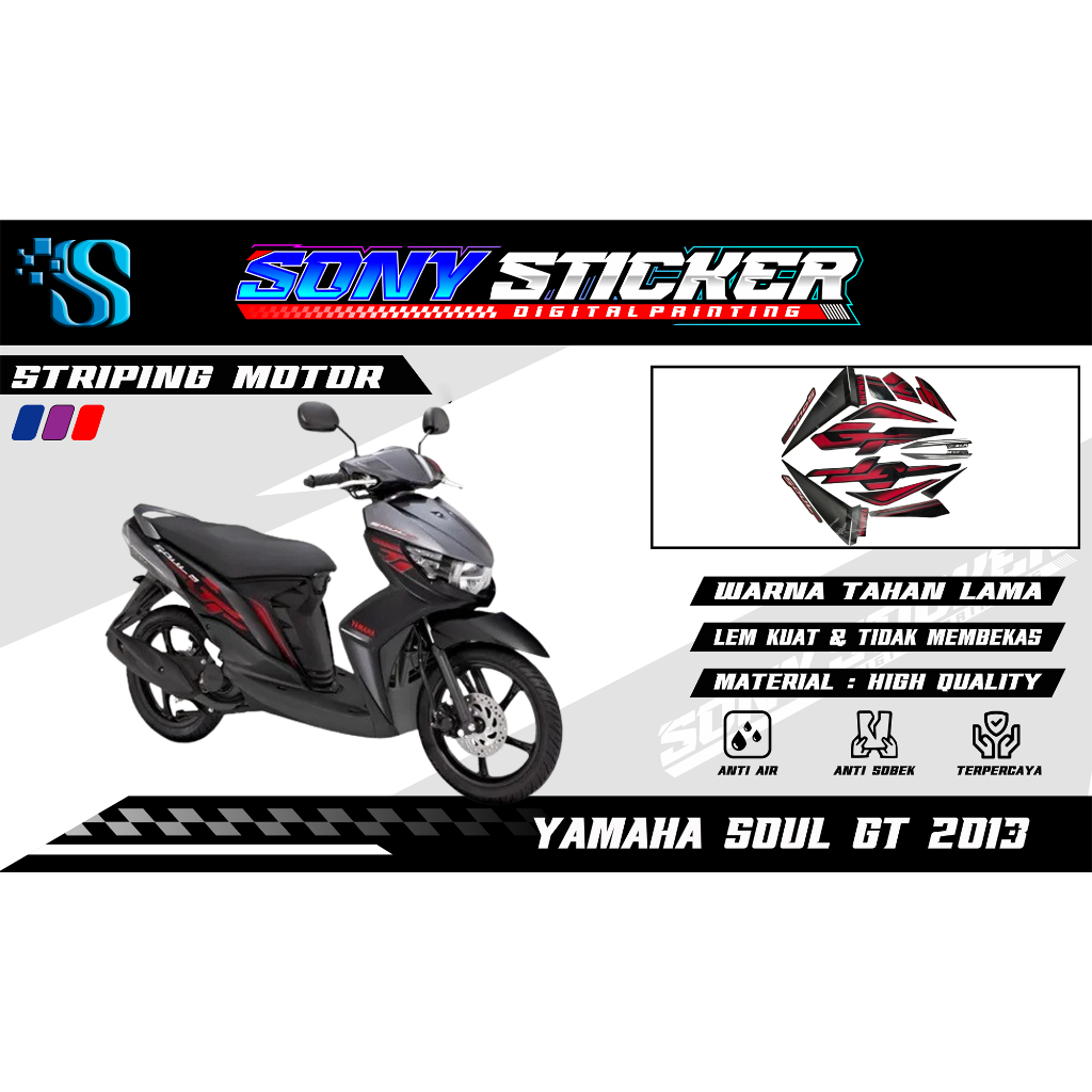 Stiker List Body Motor Mio Soul GT 2013 - Striping Standar Yamaha Mio GT Tahun 2013