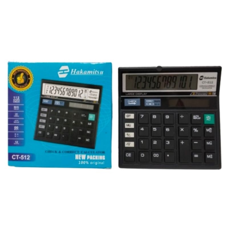 

Kalkulator / Calculator 12 Digit + Correction HAKAMITSU CT-512