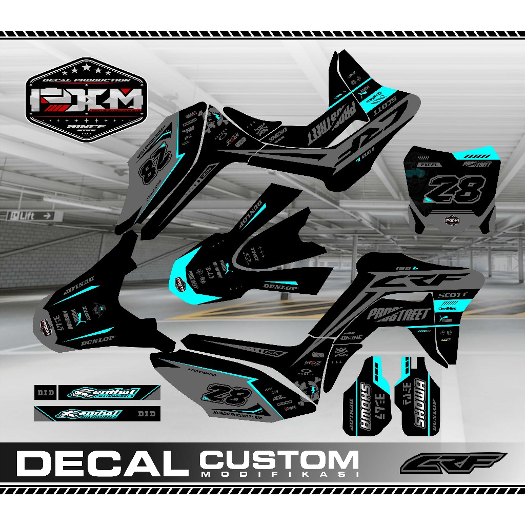 decal crf 150 l full body Tosca Grey Hitam keren sticker FULLBODY