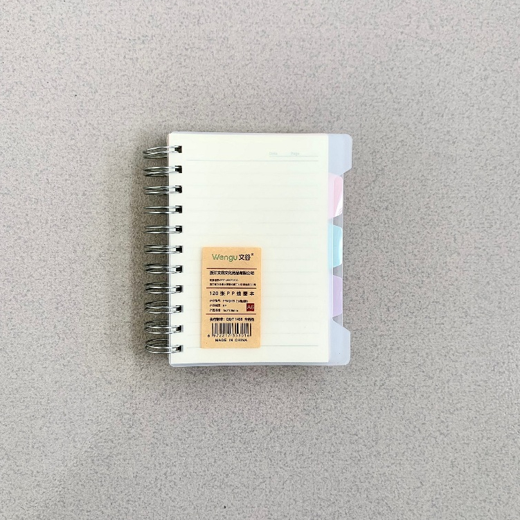 

Mini Notepad Spiral Plus Divider Loose Leaf Wengu A6 A5 B5 - Notebook Spiral Tali - Notepad Spiral Kecil dengan Perforasi - Bisa Disobek