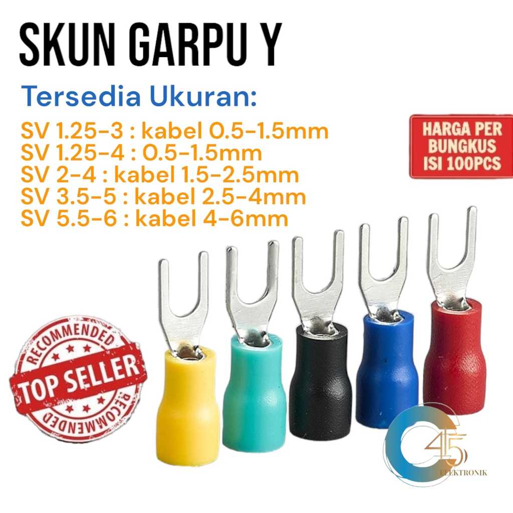 Skun Garpu Skun Y SV 3.5-5 1 PACK ISI 100PCS