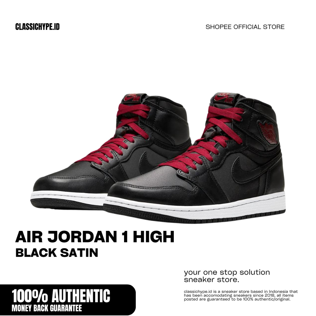 Air Jordan 1 High Black Satin 100% Original