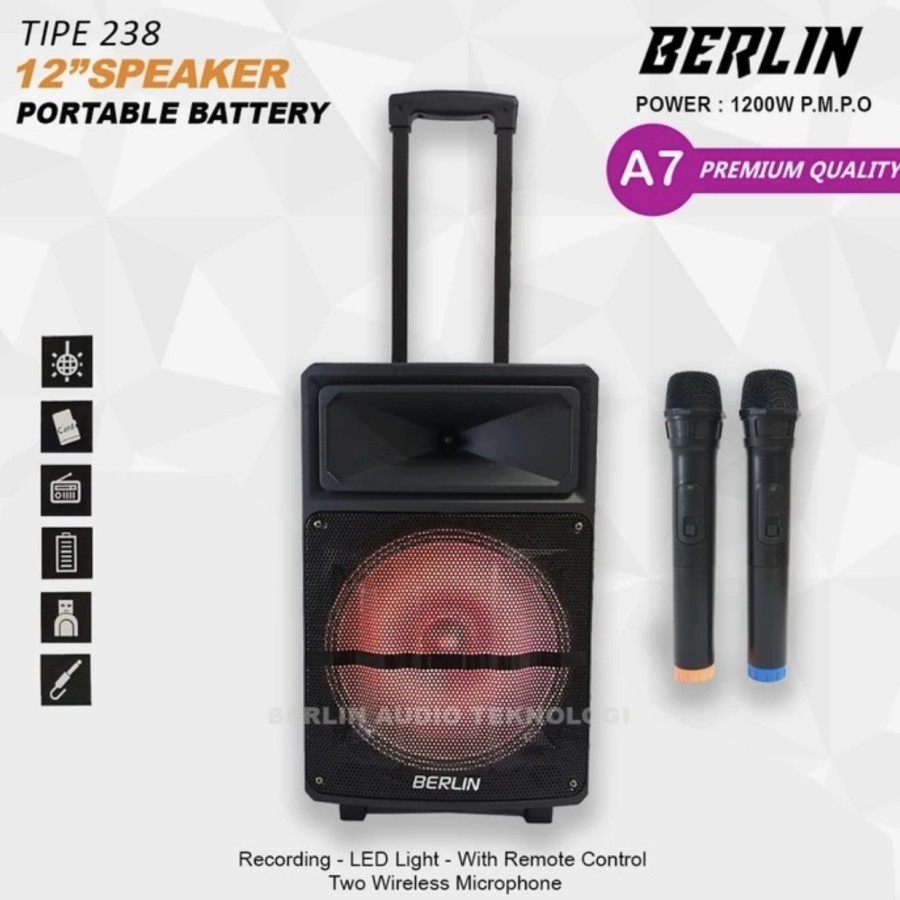 SPEAKER AKTIF PORTABLE PROFESSIONAL BERLIN 12 INCH A7 SINGLE SPEAKER