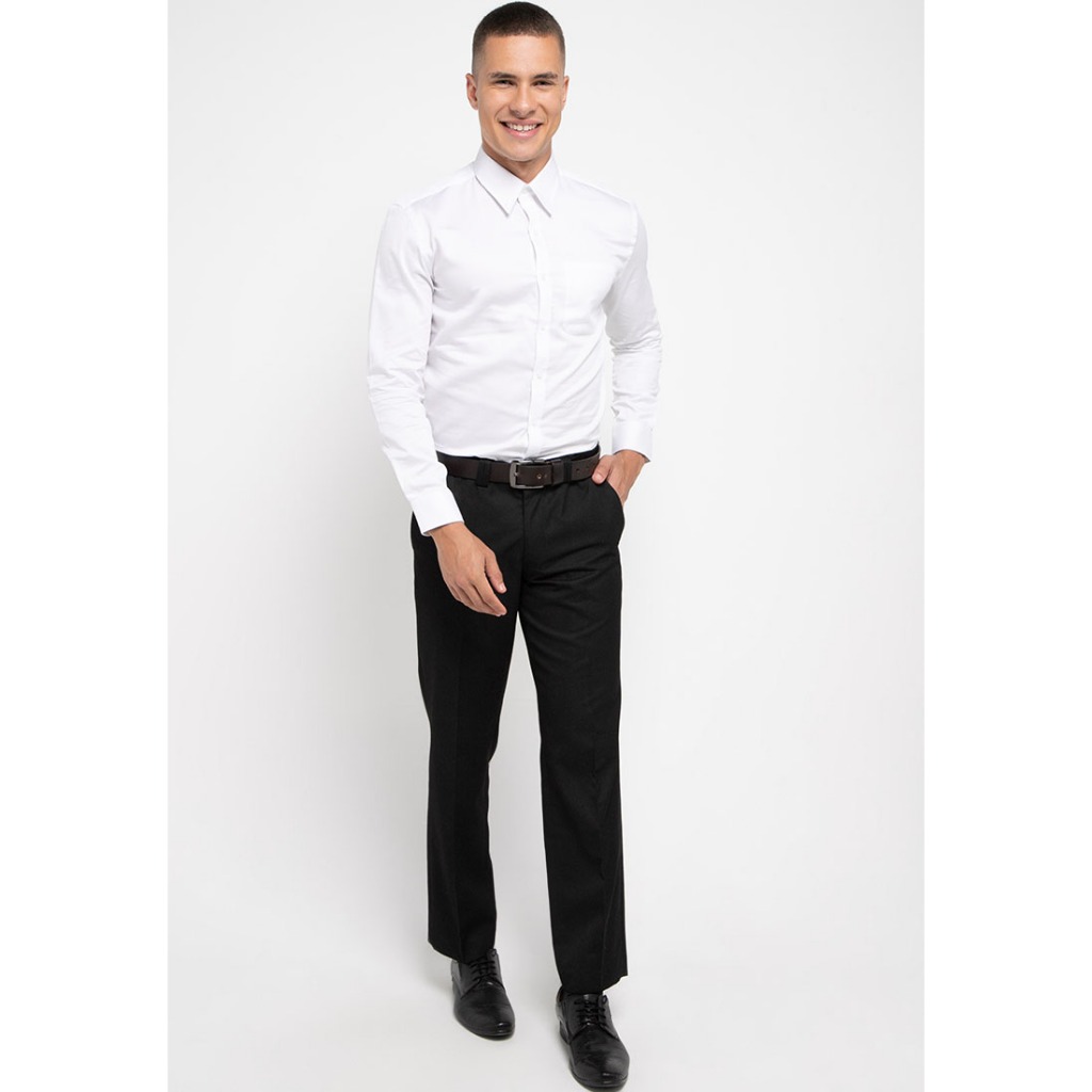 ZL 69111 Zanetti White Series Kemeja Basic Slim Fit Lengan Panjang