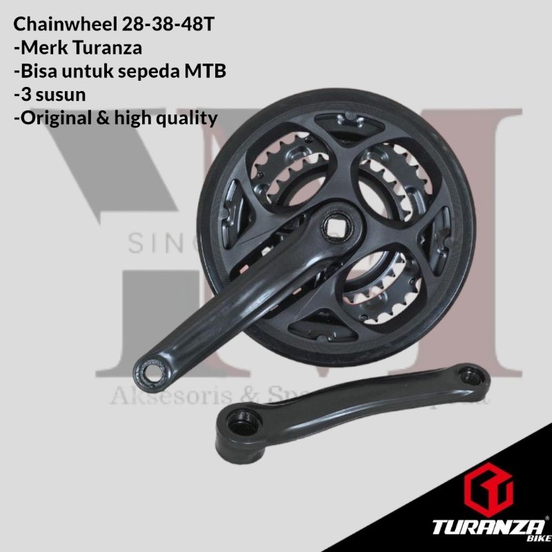 Crankset crank 3 speed gir depan sepeda mtb ,roadbike balap gunung arm 170MM