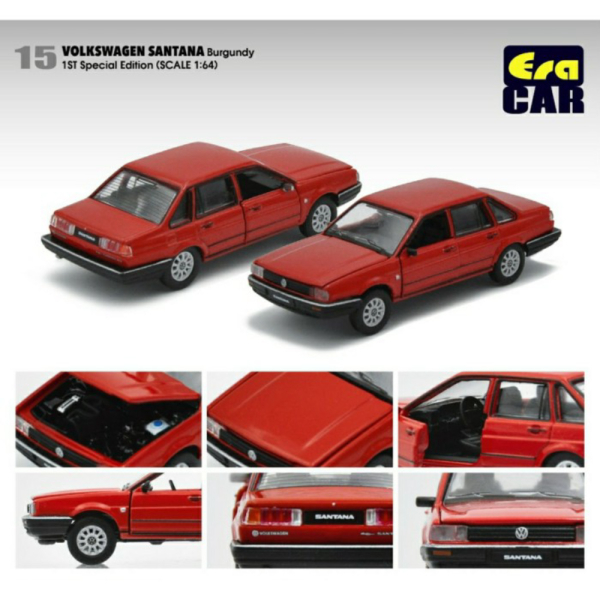 Jual Era Car 1/64 Volkswagen Santana VW Burgundy Red Murah