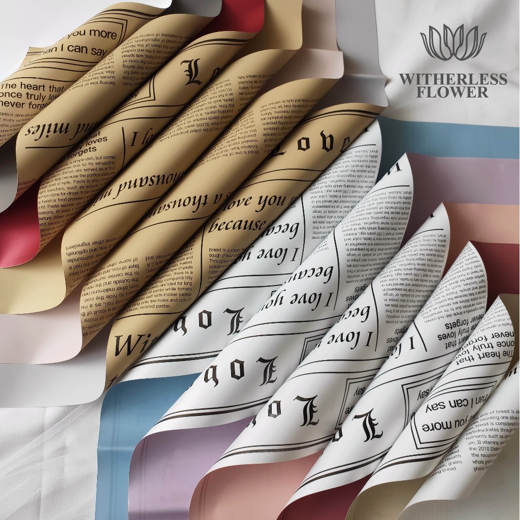 

[10 & 20 LEMBAR] Cellophane BiColor Vintage Newspaper / Kertas Buket Bunga Florist Flower Wrapping Paper Kertas Koran