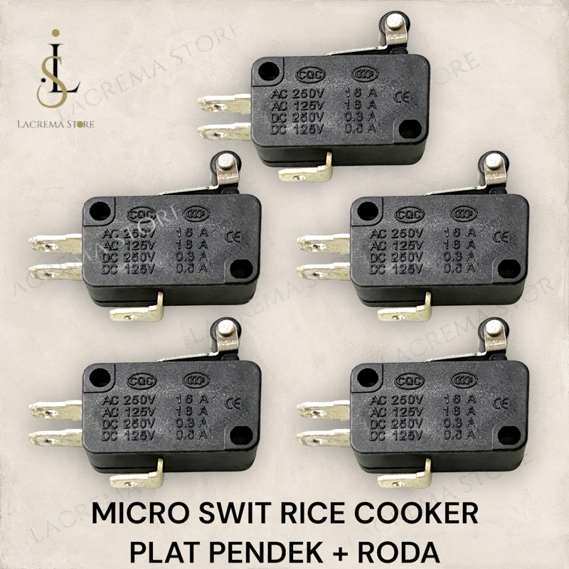 MICRO LIMIT SWITCH 3 PIN + RODA PLAT PENDEK 1,5cm